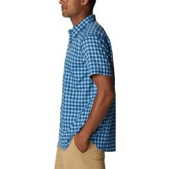 Columbia Silver Ridge Utility Skjorte SS, Herre Collegiate Navy Plaid -Devlid shop 513232 Columbia M silver ridge utility lite shirt 2030715 464 1